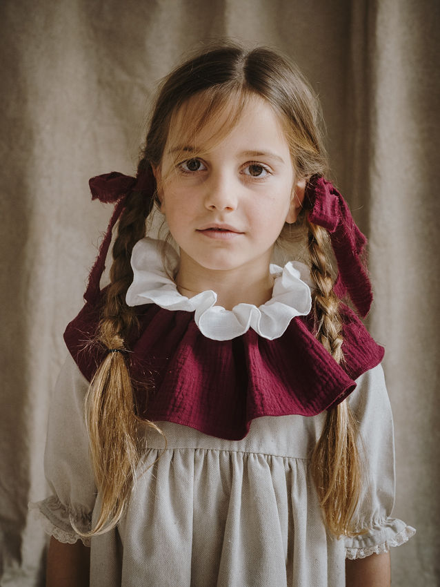 VESTIDO CARLOTA CORTO COTTON TOSTADO M/F CON BABERO ALG