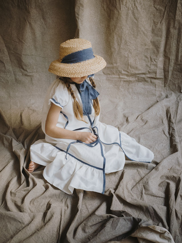 5.8 SOMBRERO NIÑA RAFIA CINTA LINO