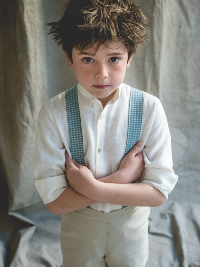 2.9.1 BERMUDAS COTON TOSTADO CON TIRANTES VICHY